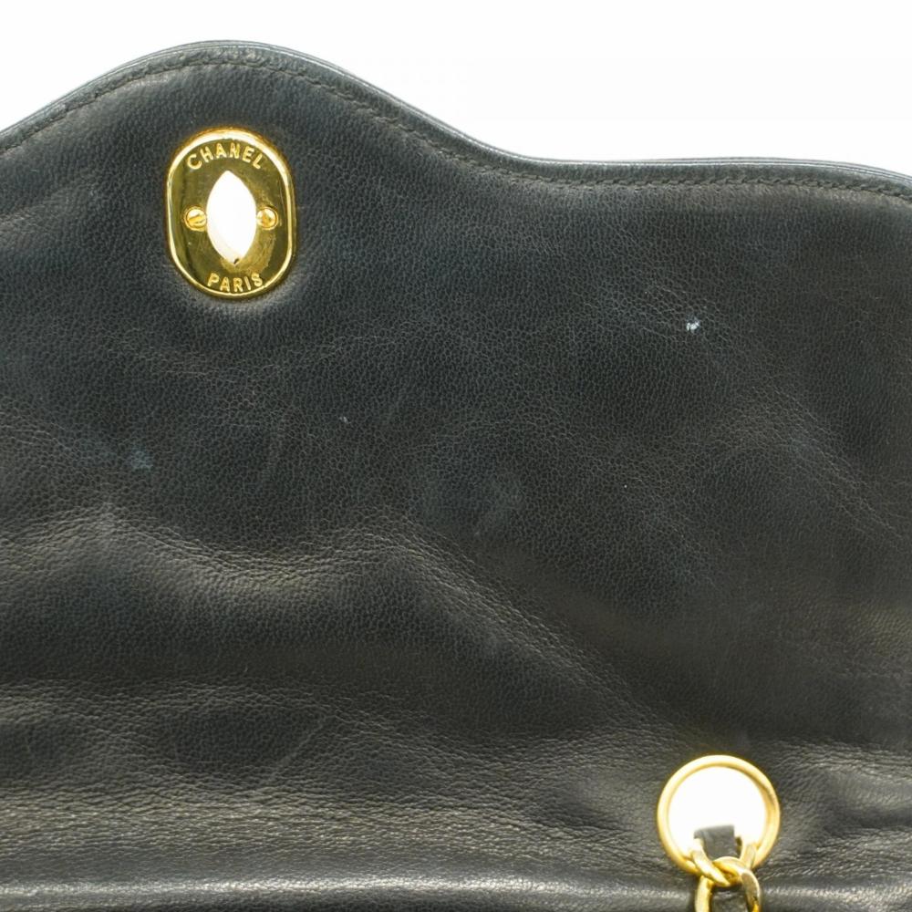 Black Leather Chanel Flap Bag