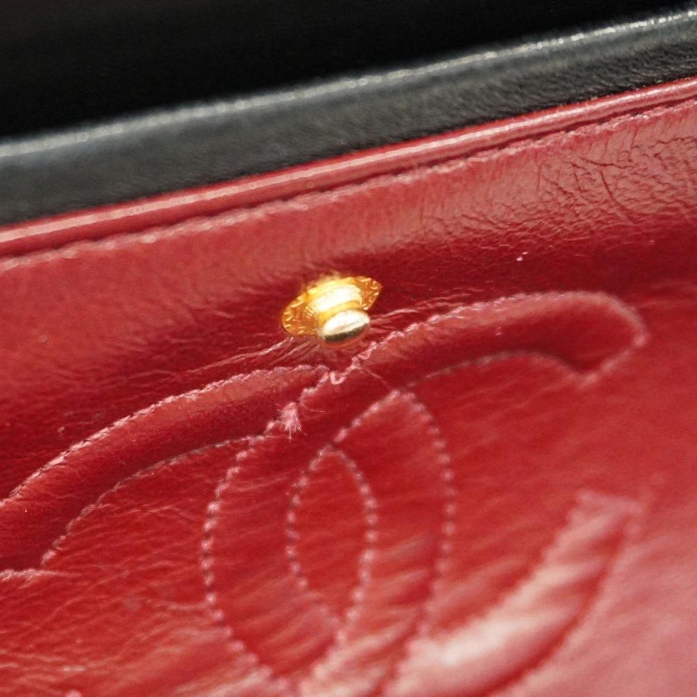 Black Leather Chanel Flap Bag