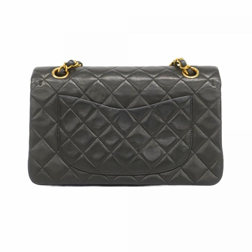 Black Leather Chanel Flap Bag