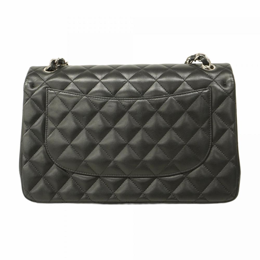 Black Leather Chanel Flap Bag