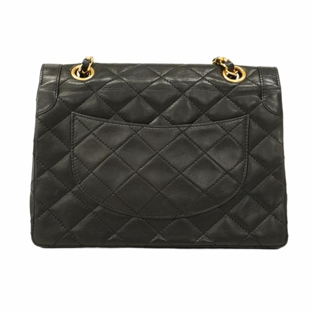 Black Leather Chanel Flap Bag