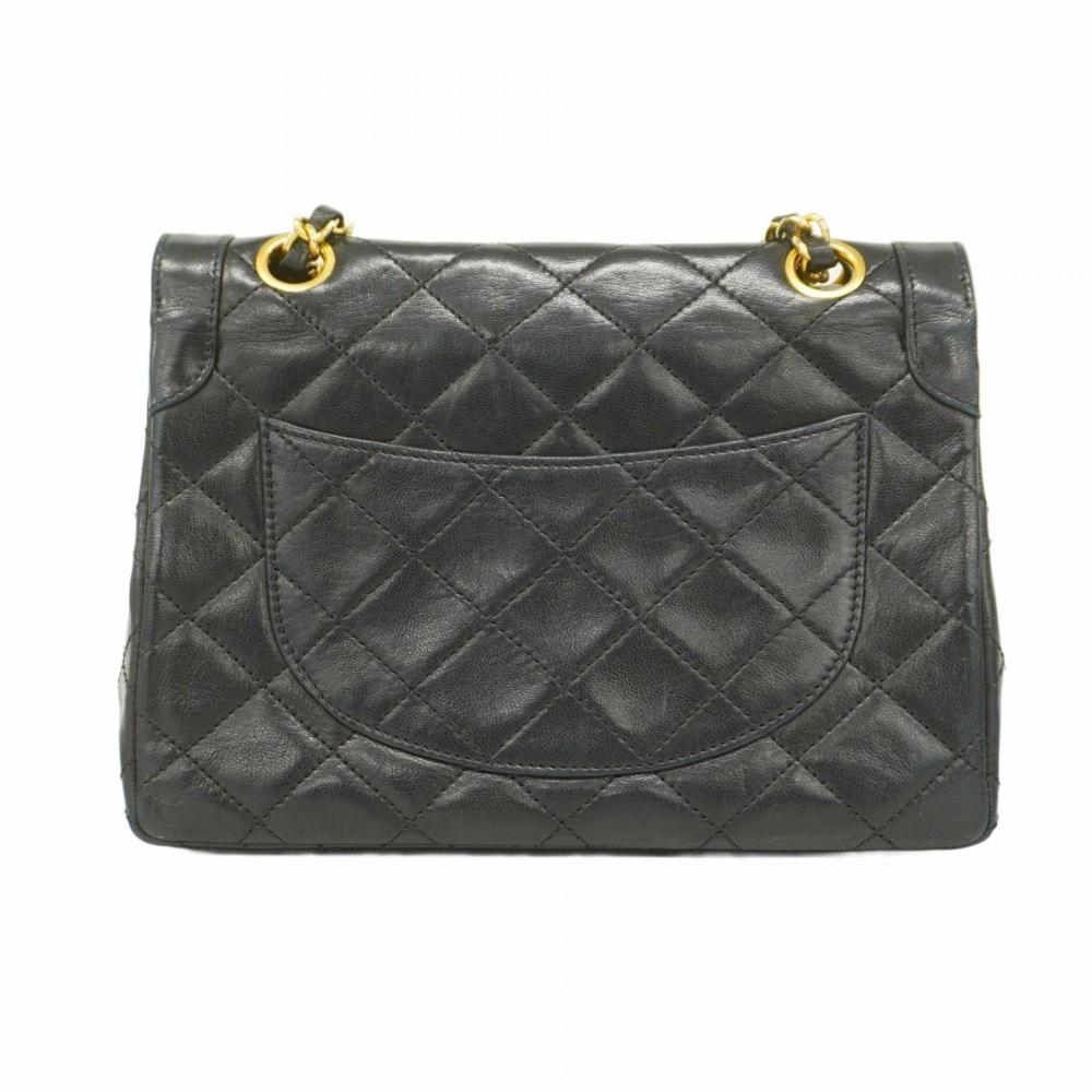 Black Leather Chanel Flap Bag