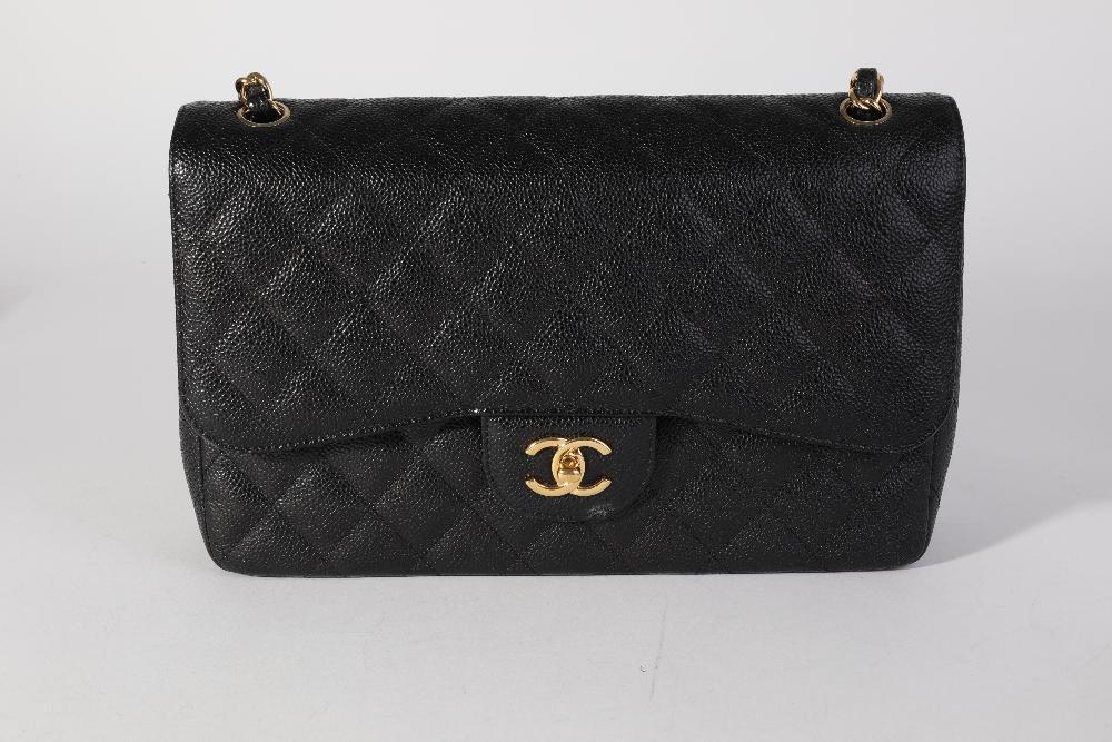 Black Leather Chanel Flap Bag
