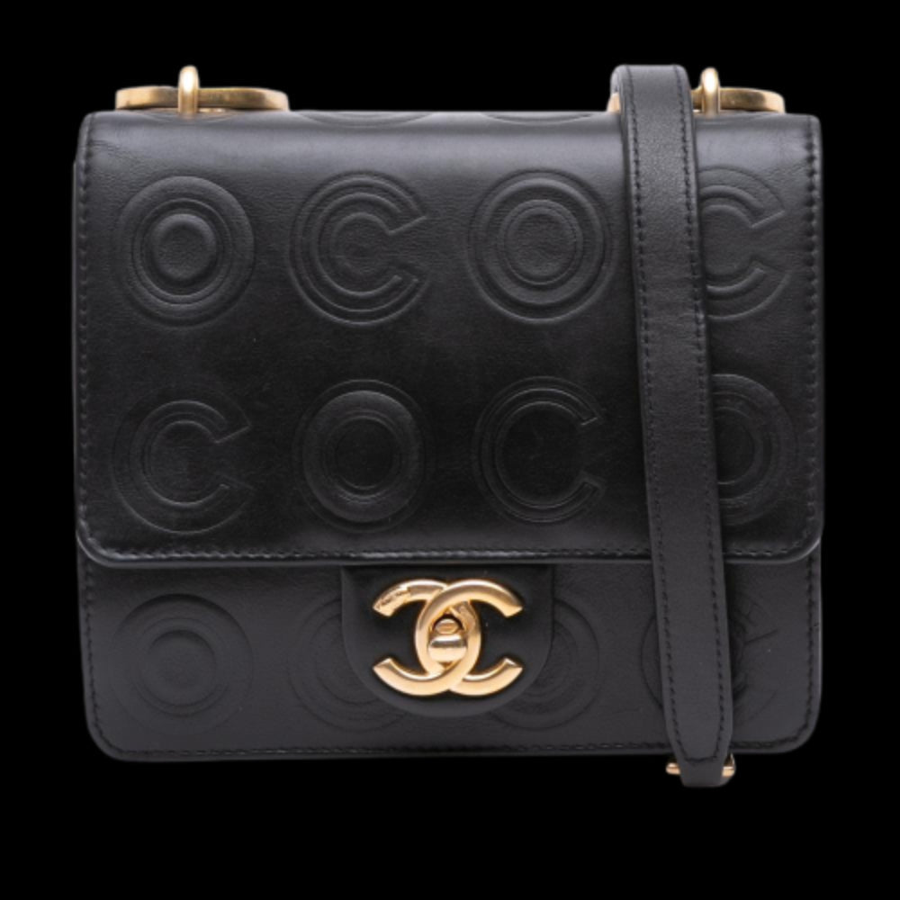 Black Leather Chanel Crossbody Bag