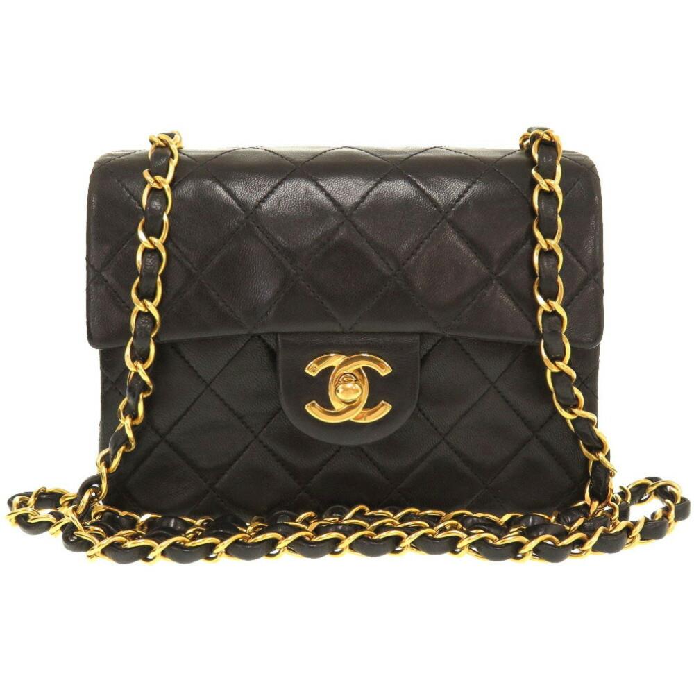 Black Leather Chanel Shoulder Bag