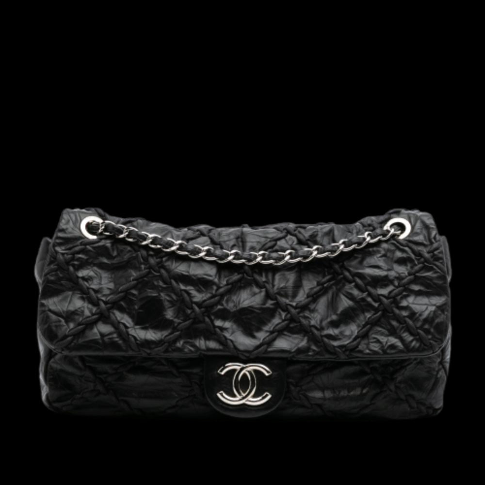 Black Leather Chanel Shoulder Bag