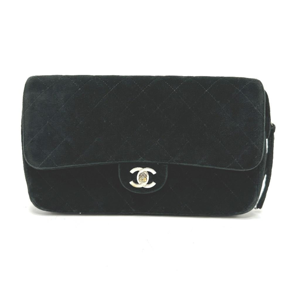Black Leather Chanel Shoulder Bag