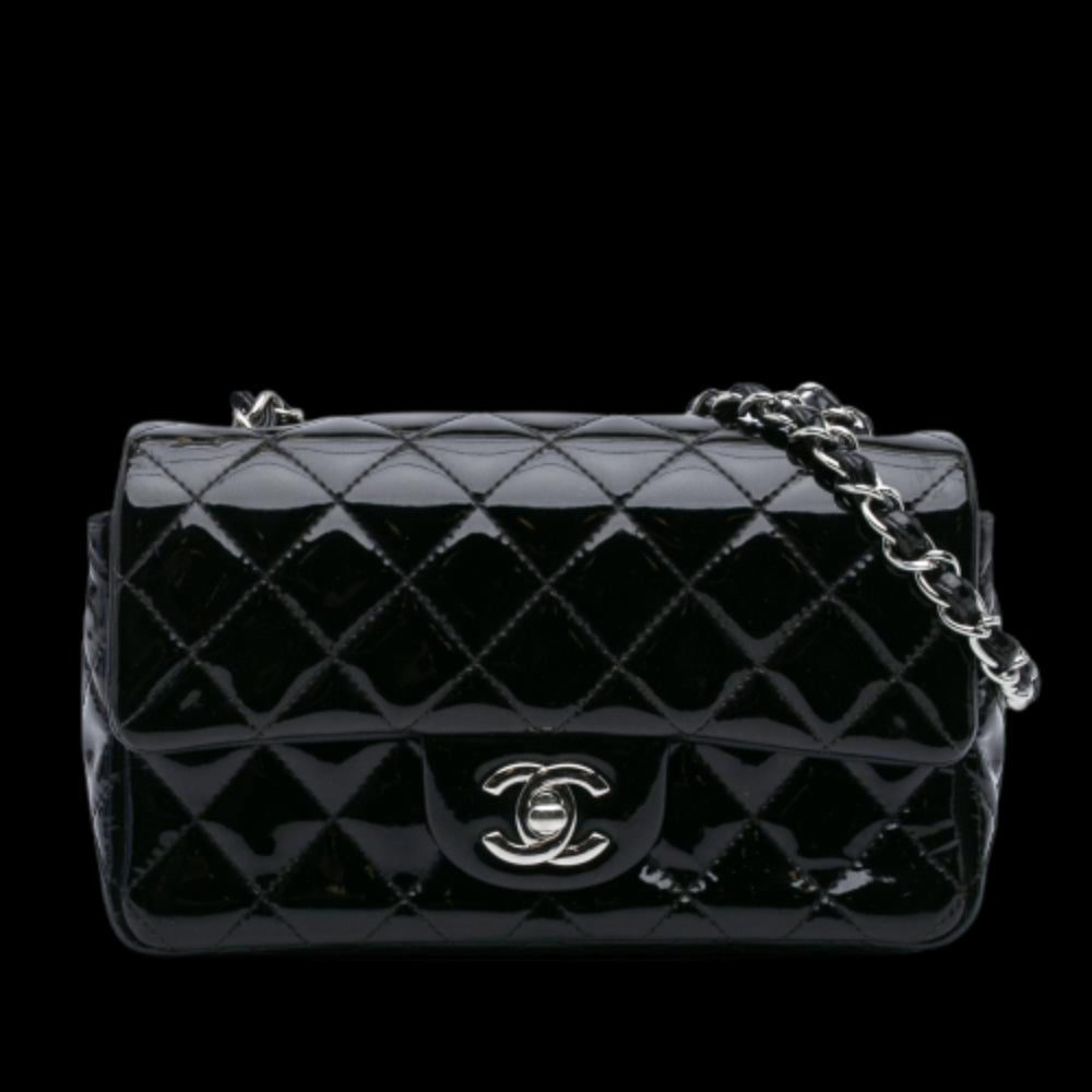 Black Leather Chanel Flap Bag