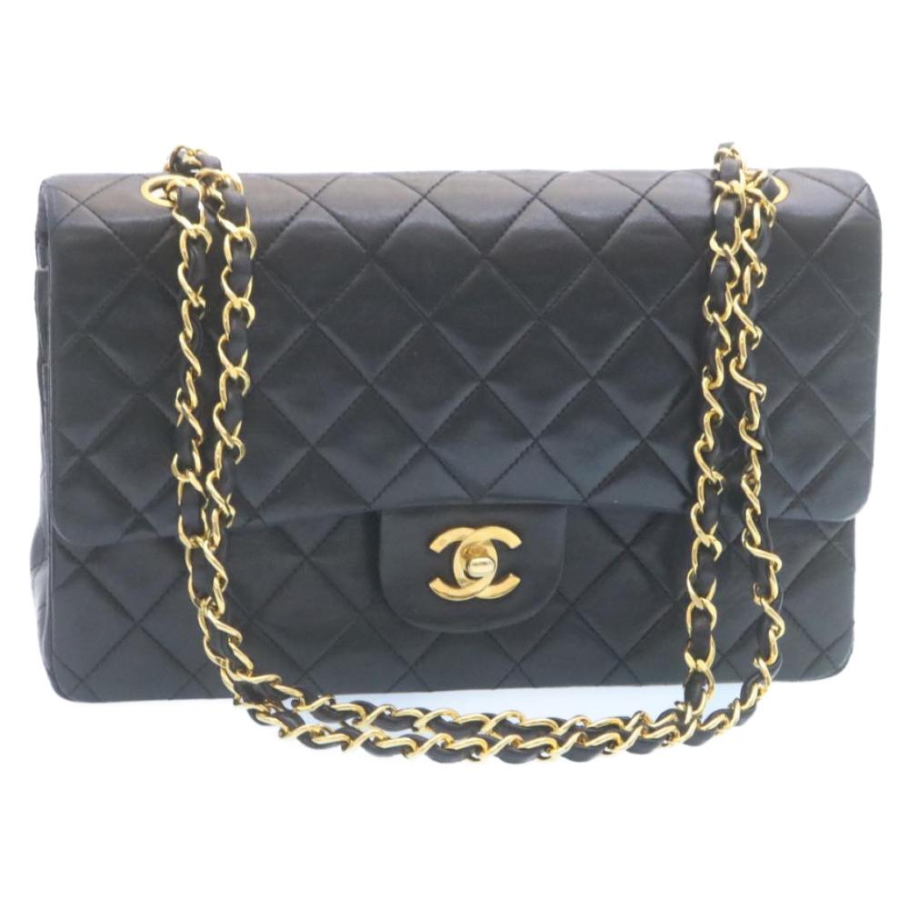 Black Leather Chanel Shoulder Bag