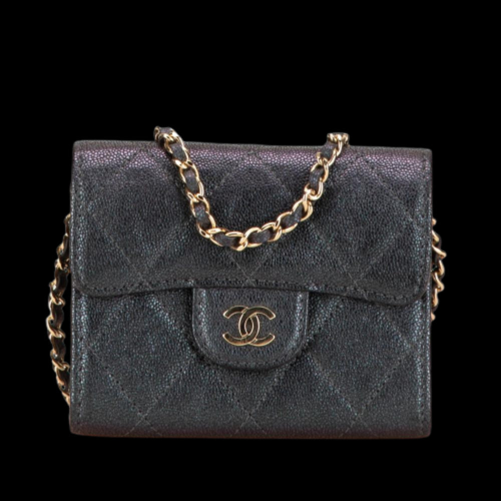 Black Leather Chanel Flap Bag