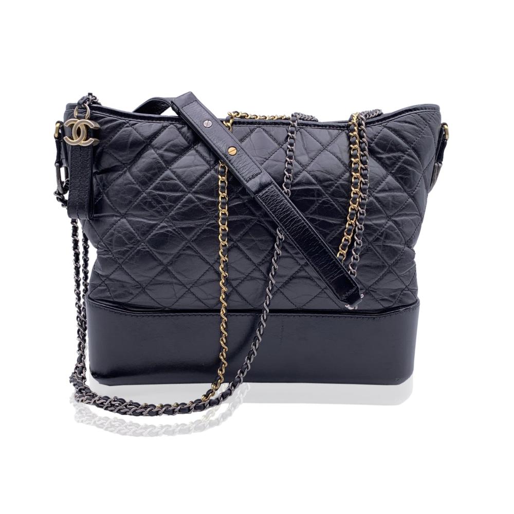 Black Leather Chanel Crossbody Bag
