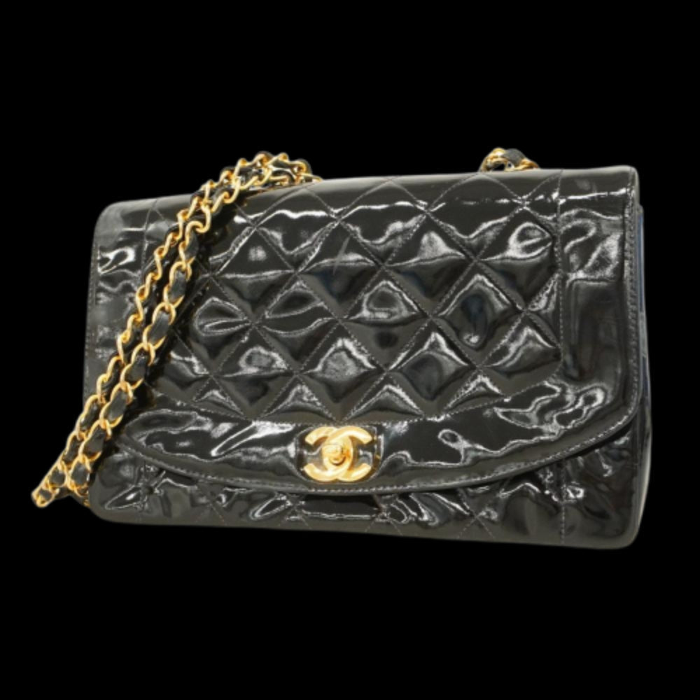 Black Leather Chanel Shoulder Bag