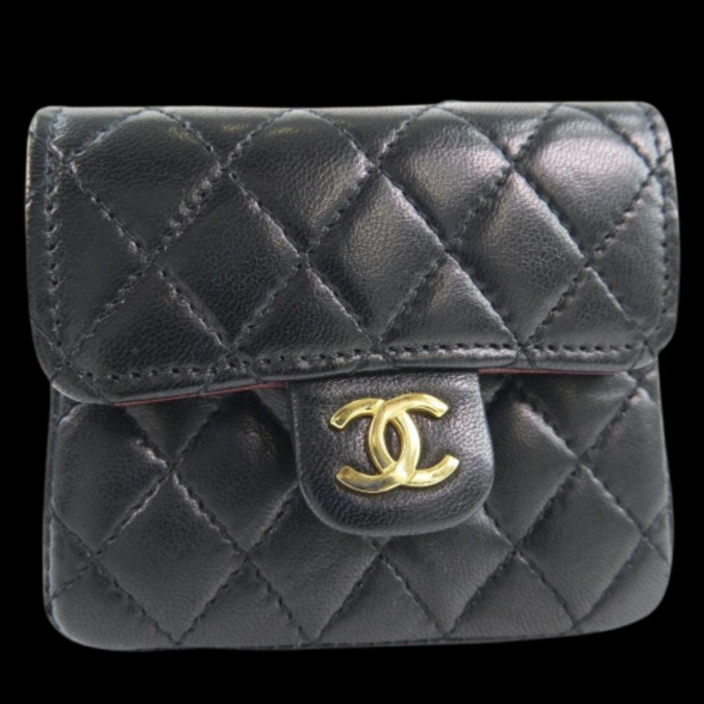 Black Leather Chanel Belt Bag
