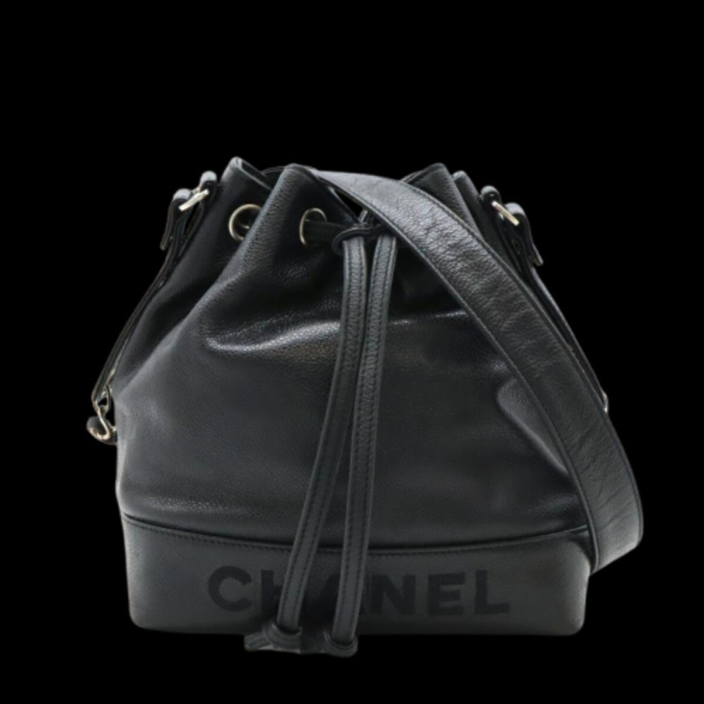 Black Leather Chanel Shoulder Bag