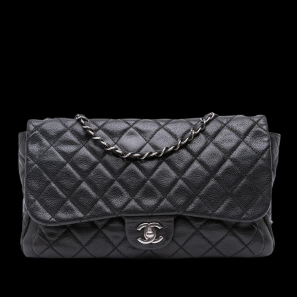 Black Leather Chanel Flap Bag