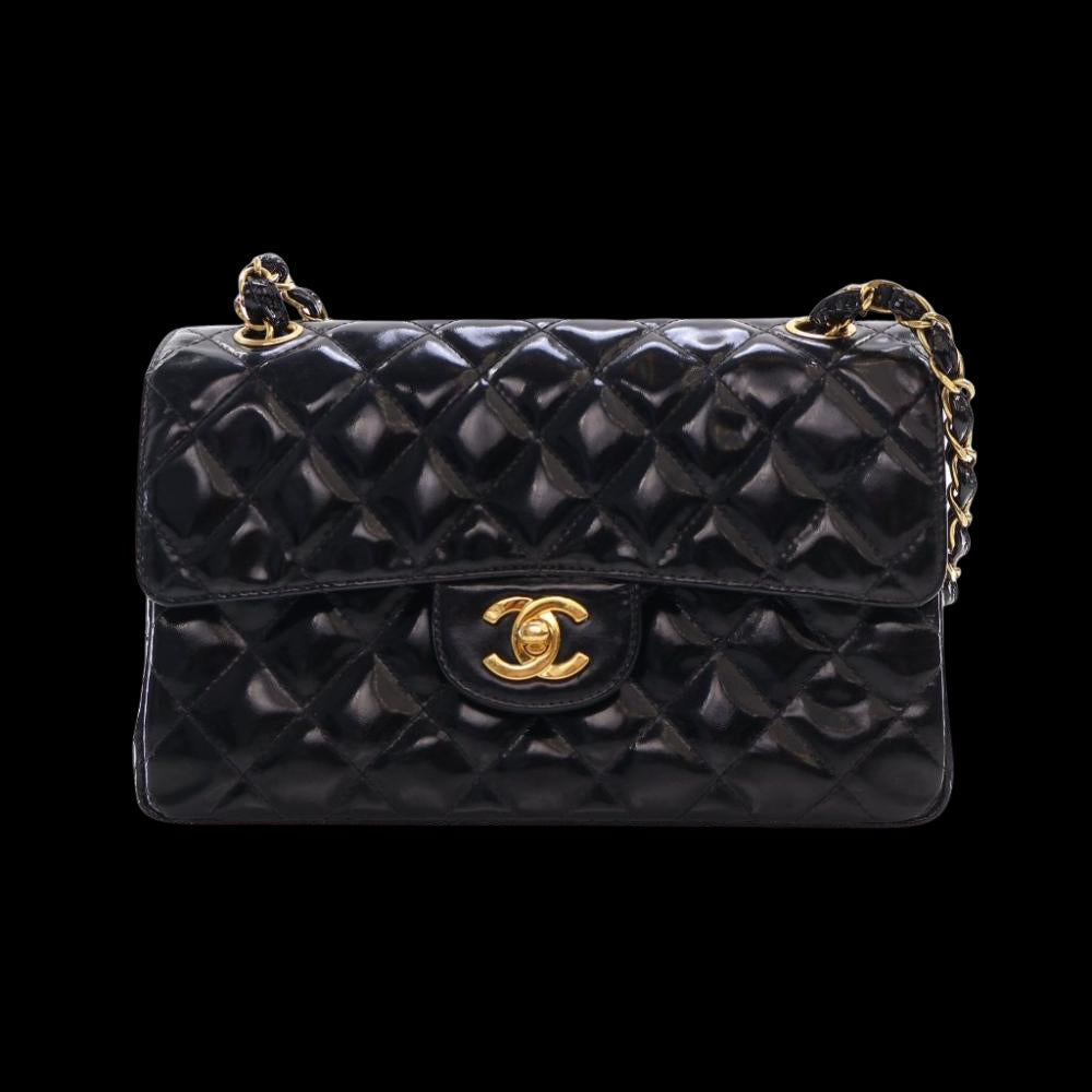 Black Leather Chanel Flap Bag