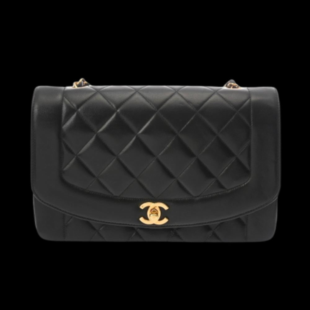 Black Leather Chanel Shoulder Bag