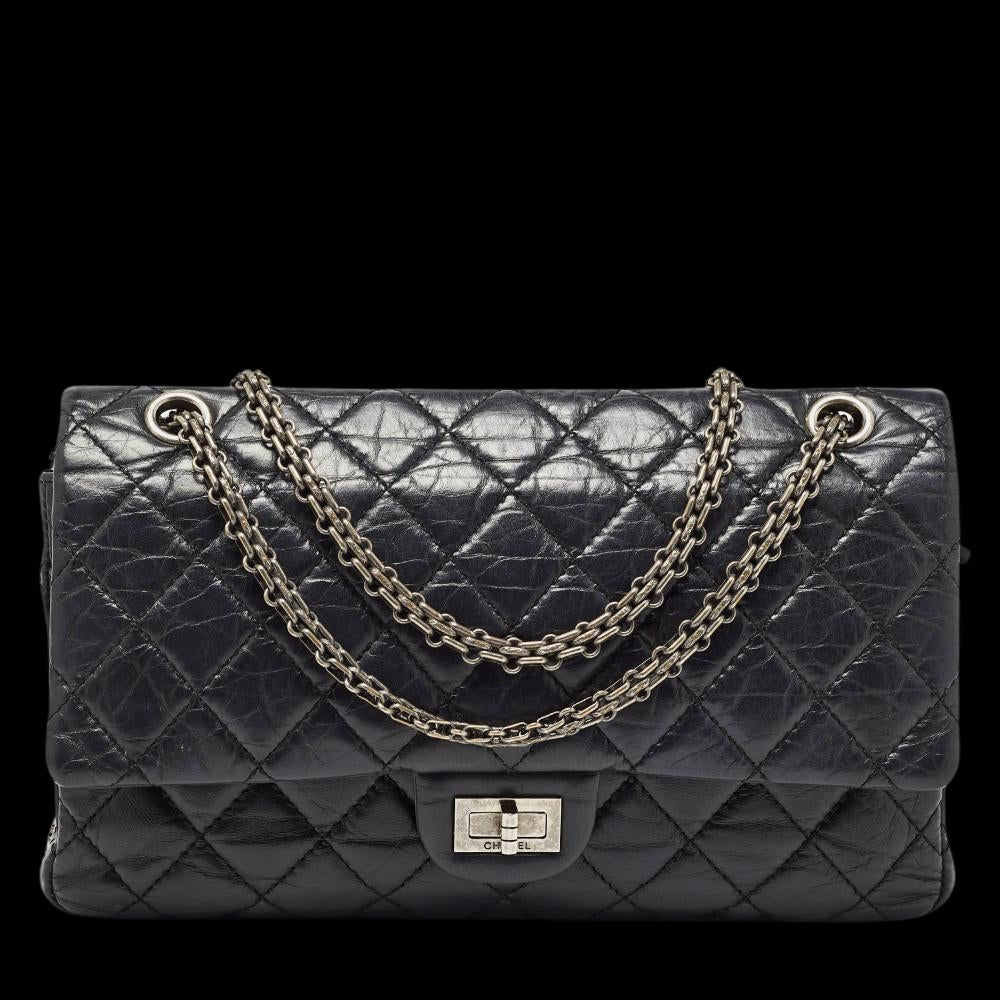 Black Leather Chanel Flap Bag