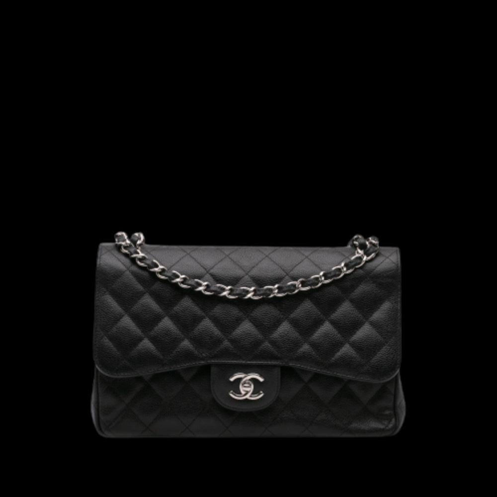 Black Leather Chanel Flap Bag