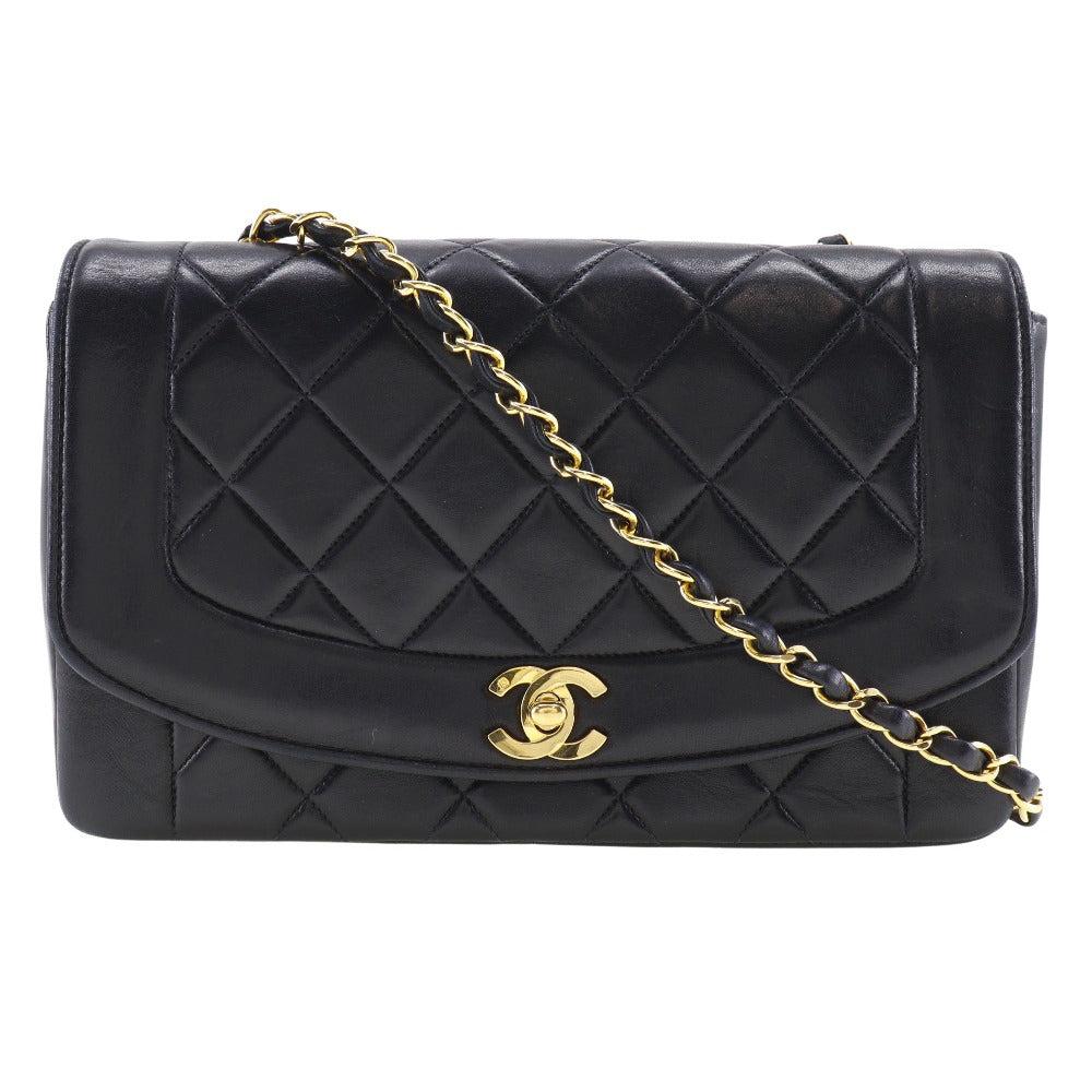 Black Leather Chanel Shoulder Bag