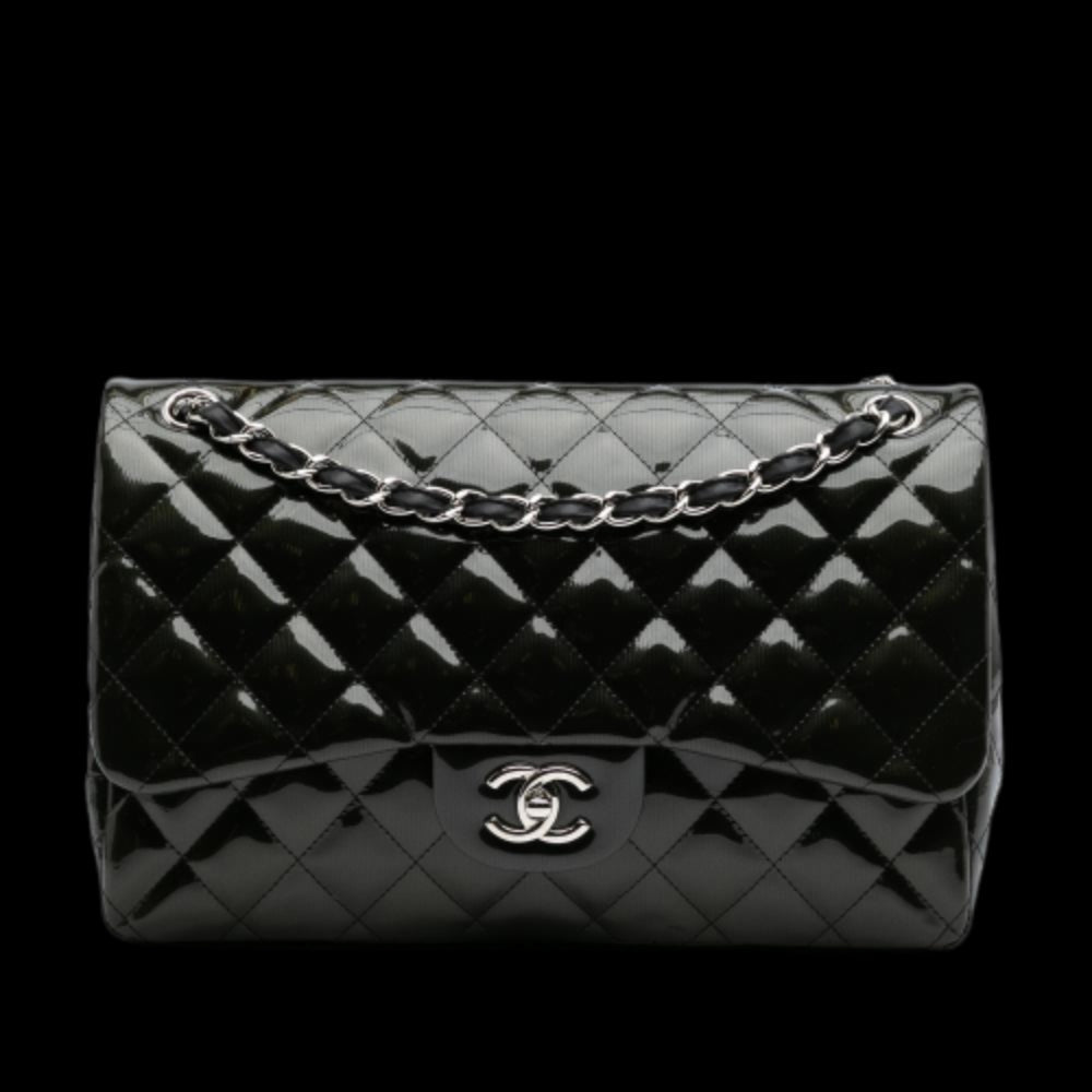 Black Leather Chanel Flap Bag