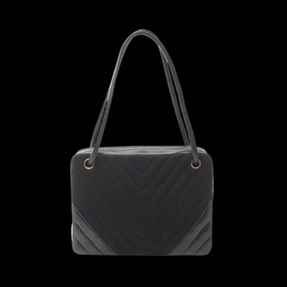 Black Leather Chanel Travel Bag