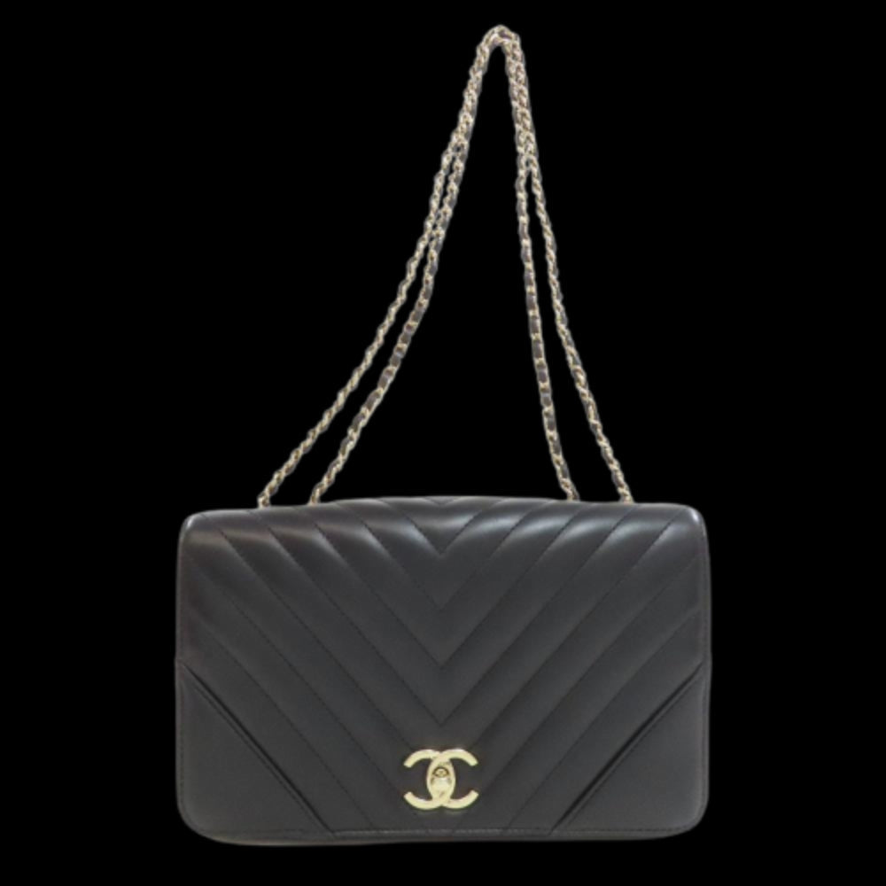 Black Leather Chanel Travel Bag