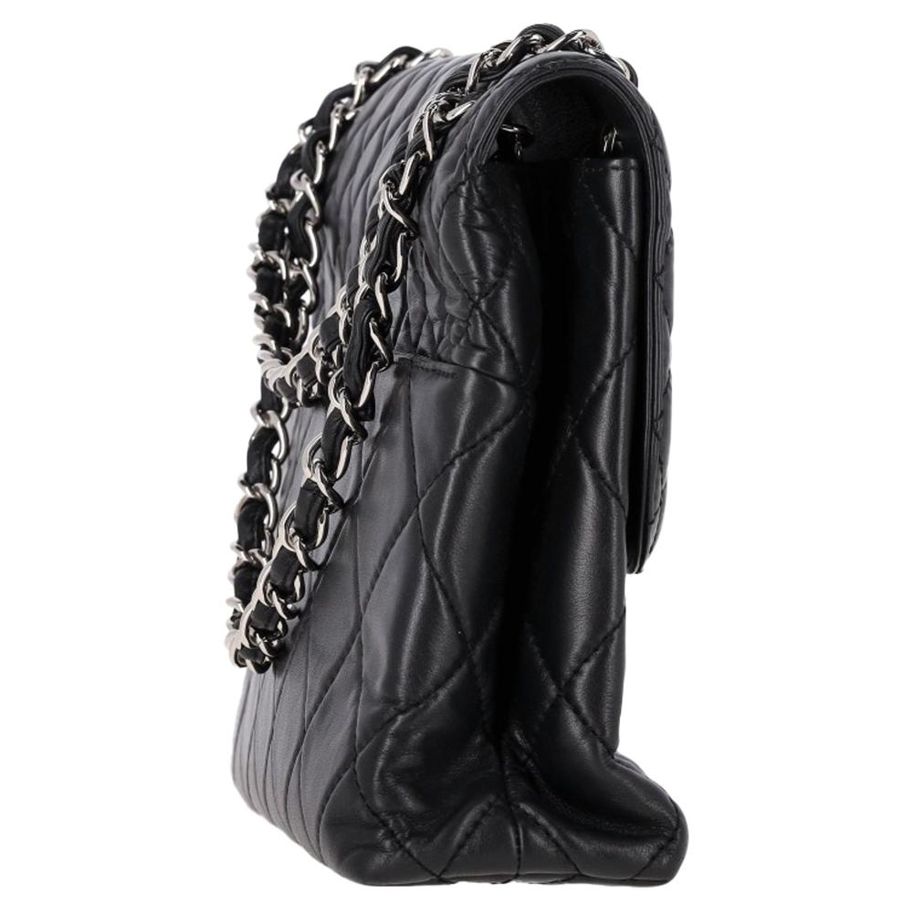 Black Leather Chanel Flap Bag