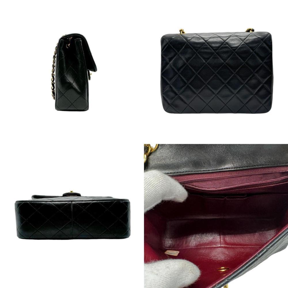 Black Leather Chanel Flap Bag
