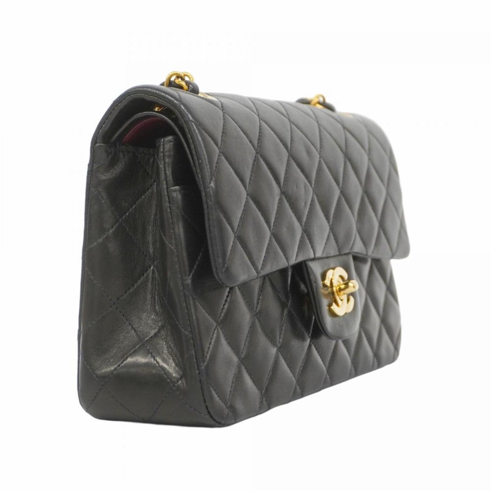 Black Leather Chanel Flap Bag