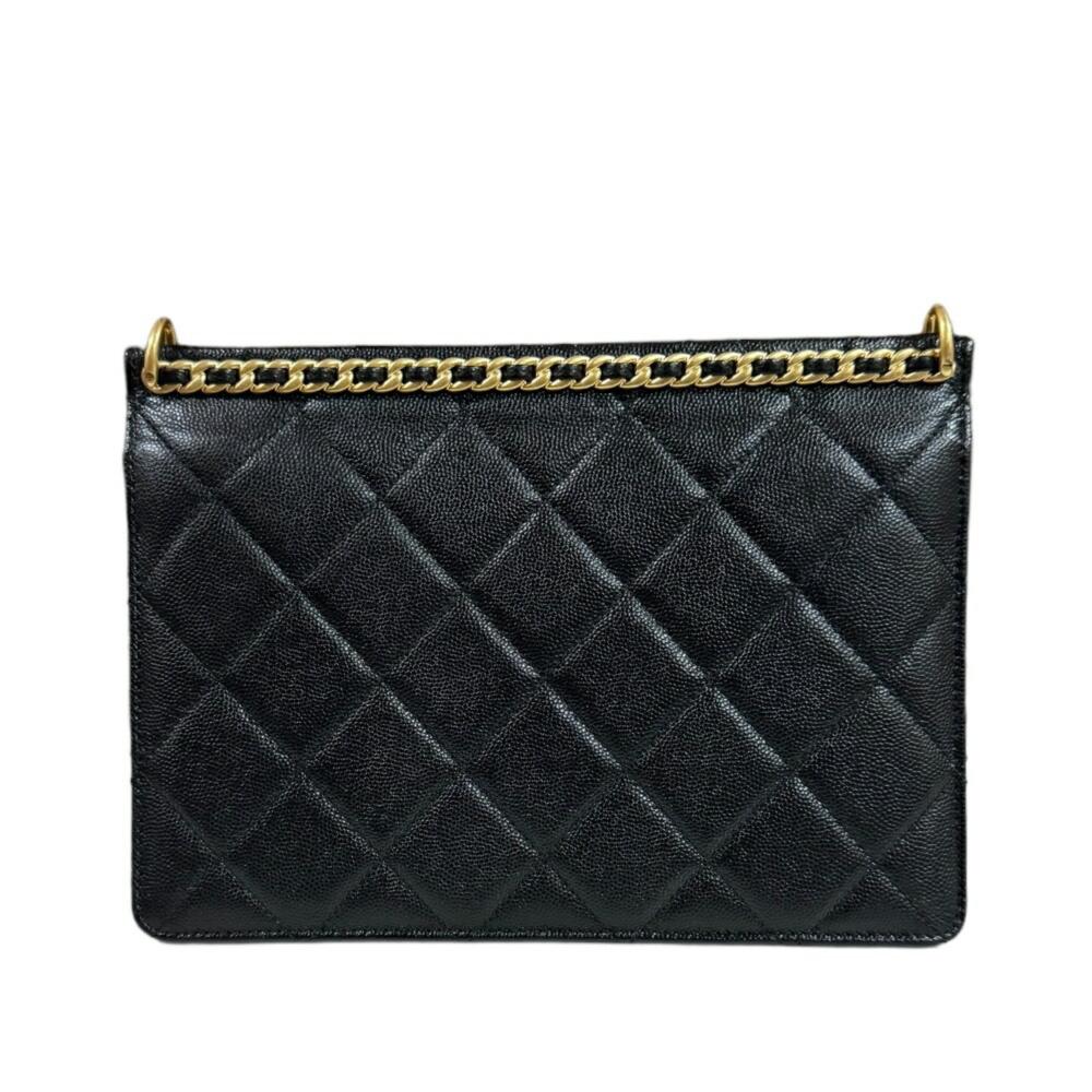 Black Leather Chanel Flap Bag