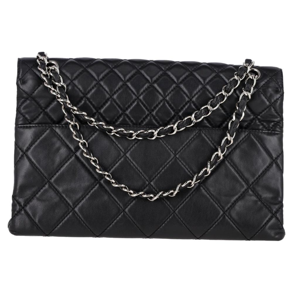 Black Leather Chanel Flap Bag