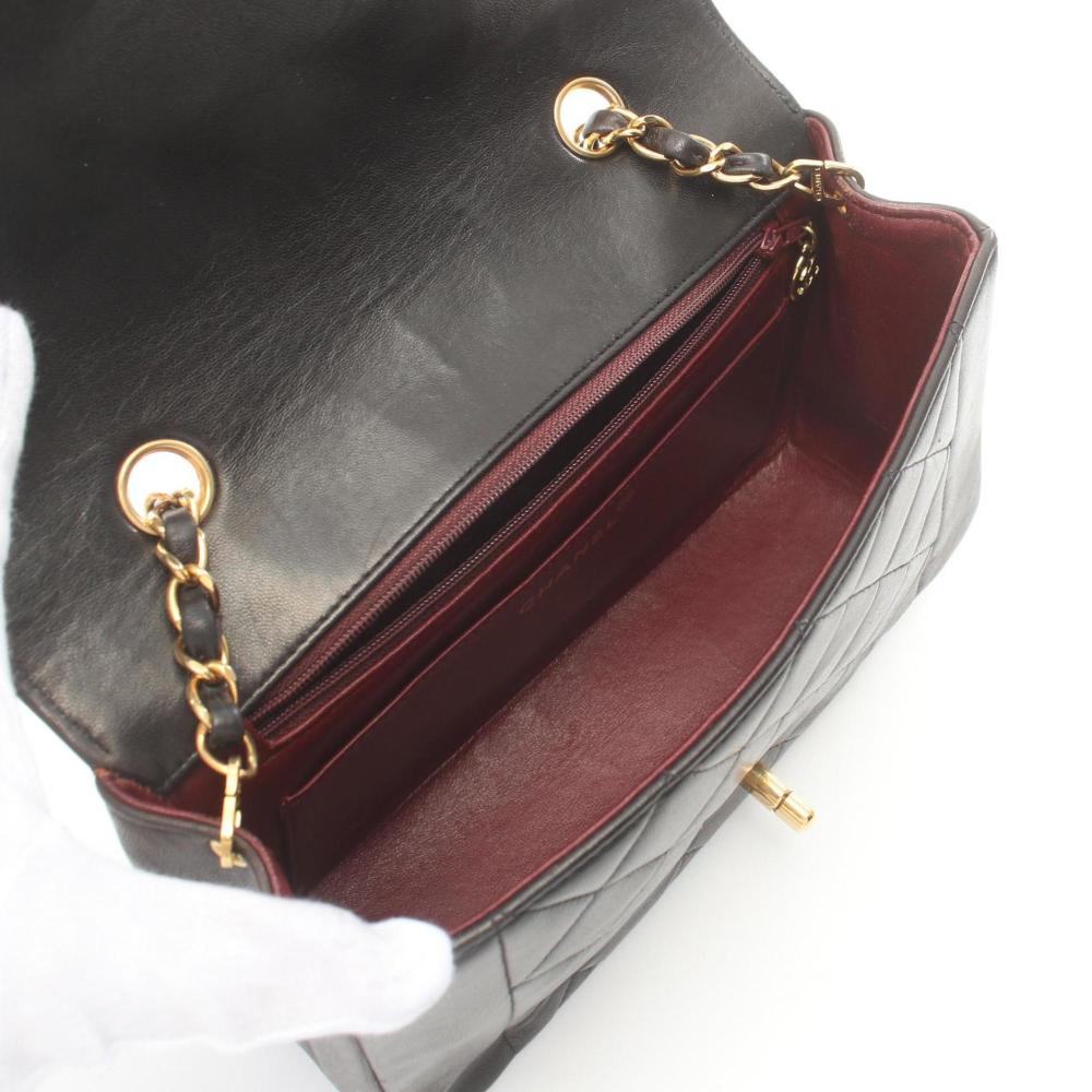 Black Leather Chanel Flap Bag