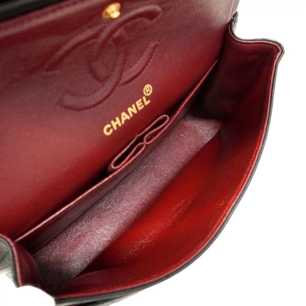 Black Leather Chanel Flap Bag