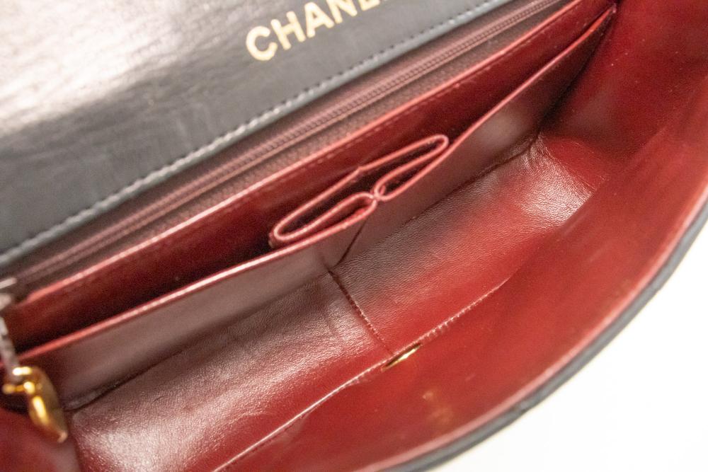 Black Leather Chanel Flap Bag