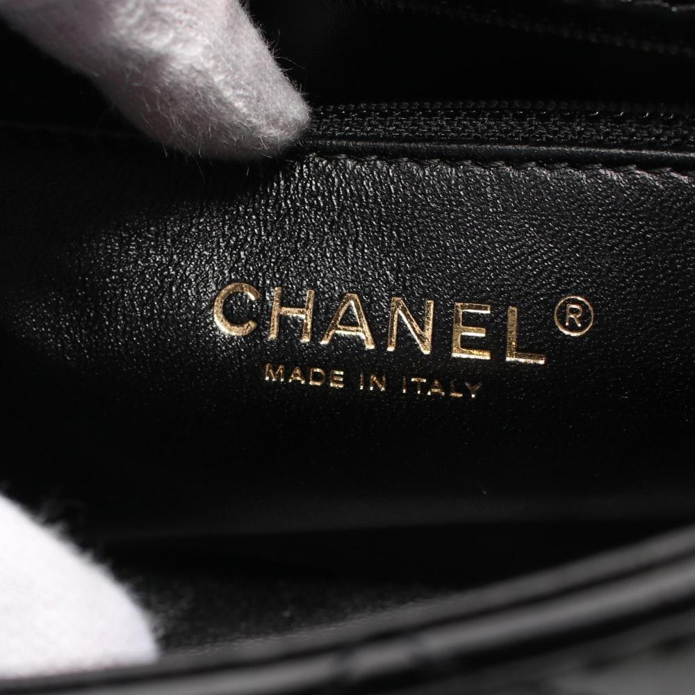 Black Leather Chanel Flap Bag