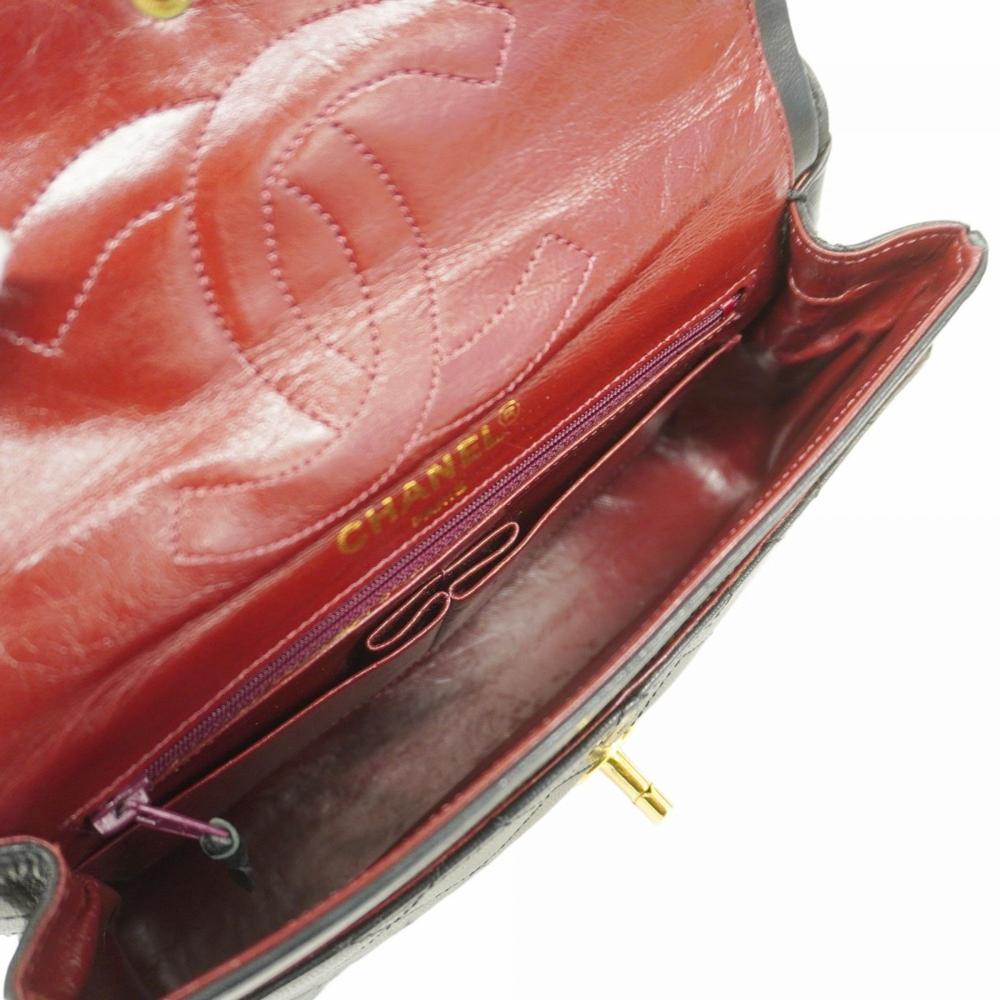 Black Leather Chanel Flap Bag