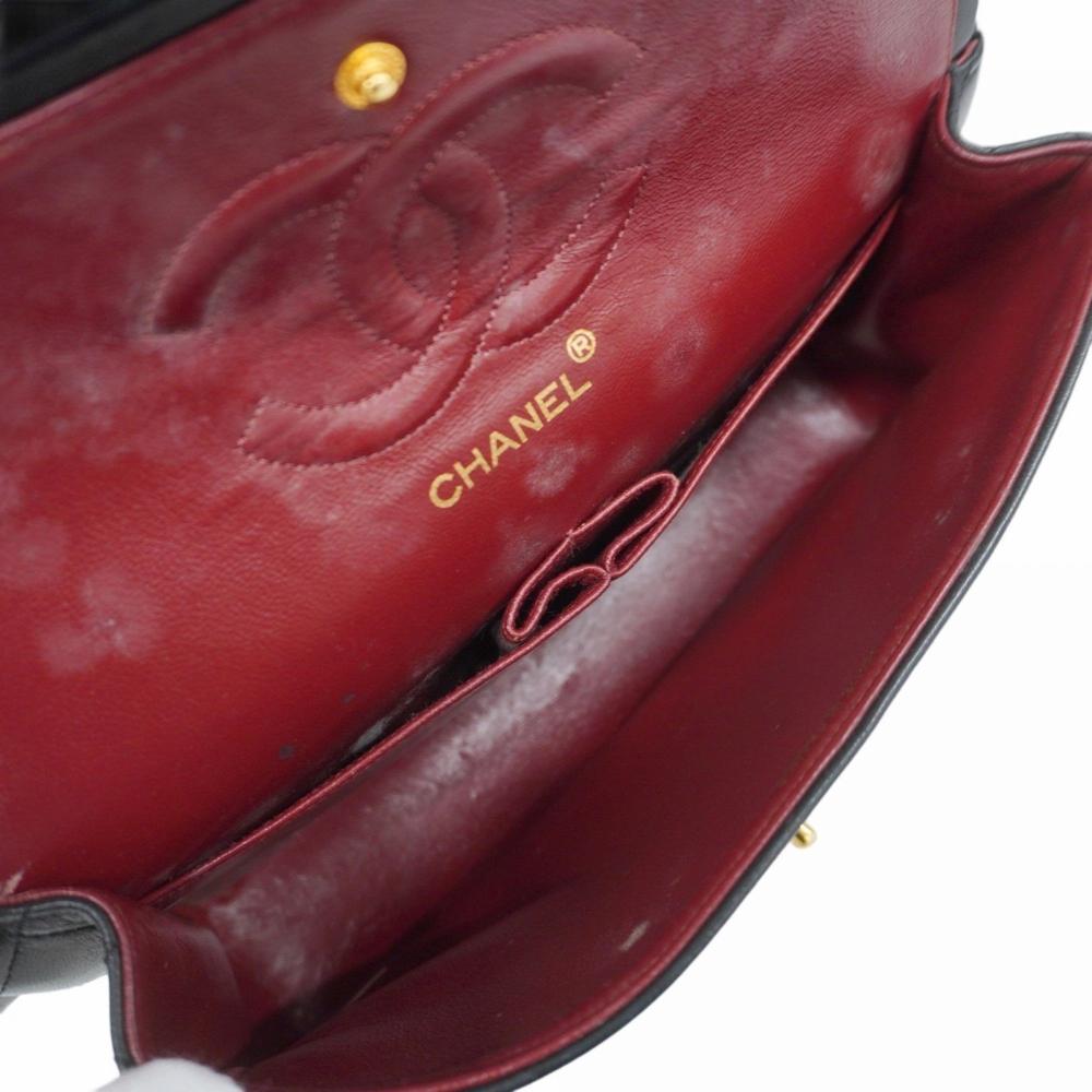 Black Leather Chanel Flap Bag