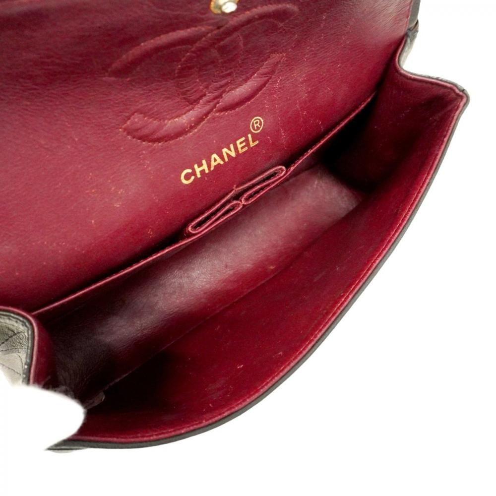 Black Leather Chanel Flap Bag