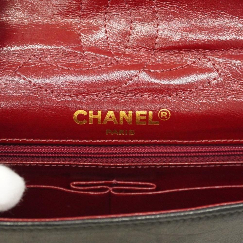 Black Leather Chanel Flap Bag