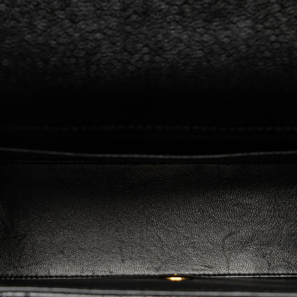Black Leather Chanel Flap Bag