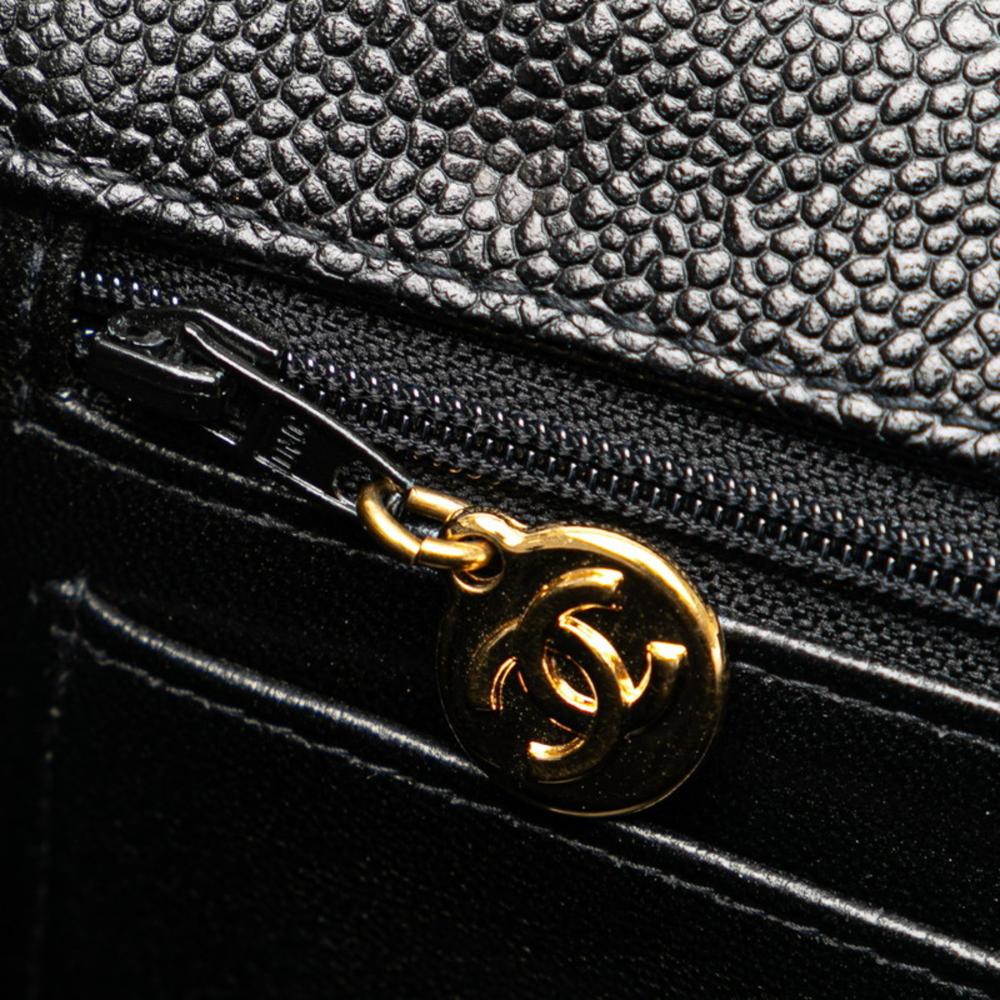 Black Leather Chanel Flap Bag