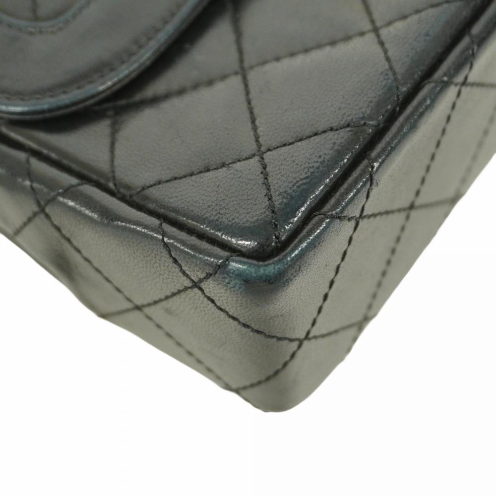 Black Leather Chanel Flap Bag