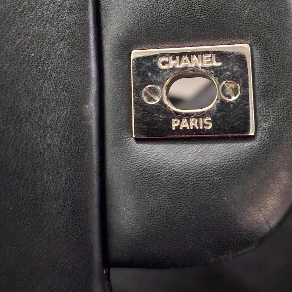 Black Leather Chanel Flap Bag