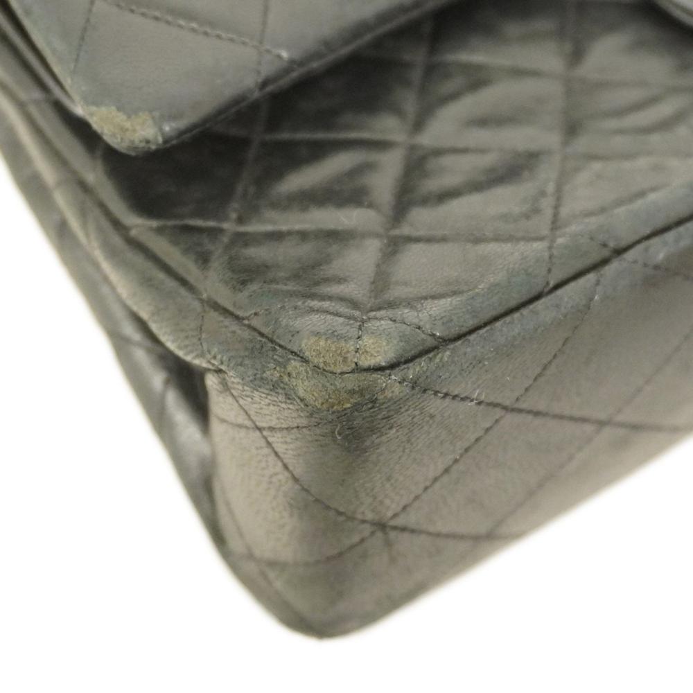 Black Leather Chanel Flap Bag