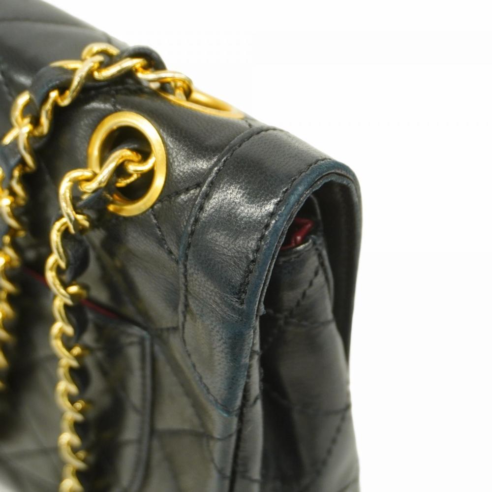 Black Leather Chanel Flap Bag