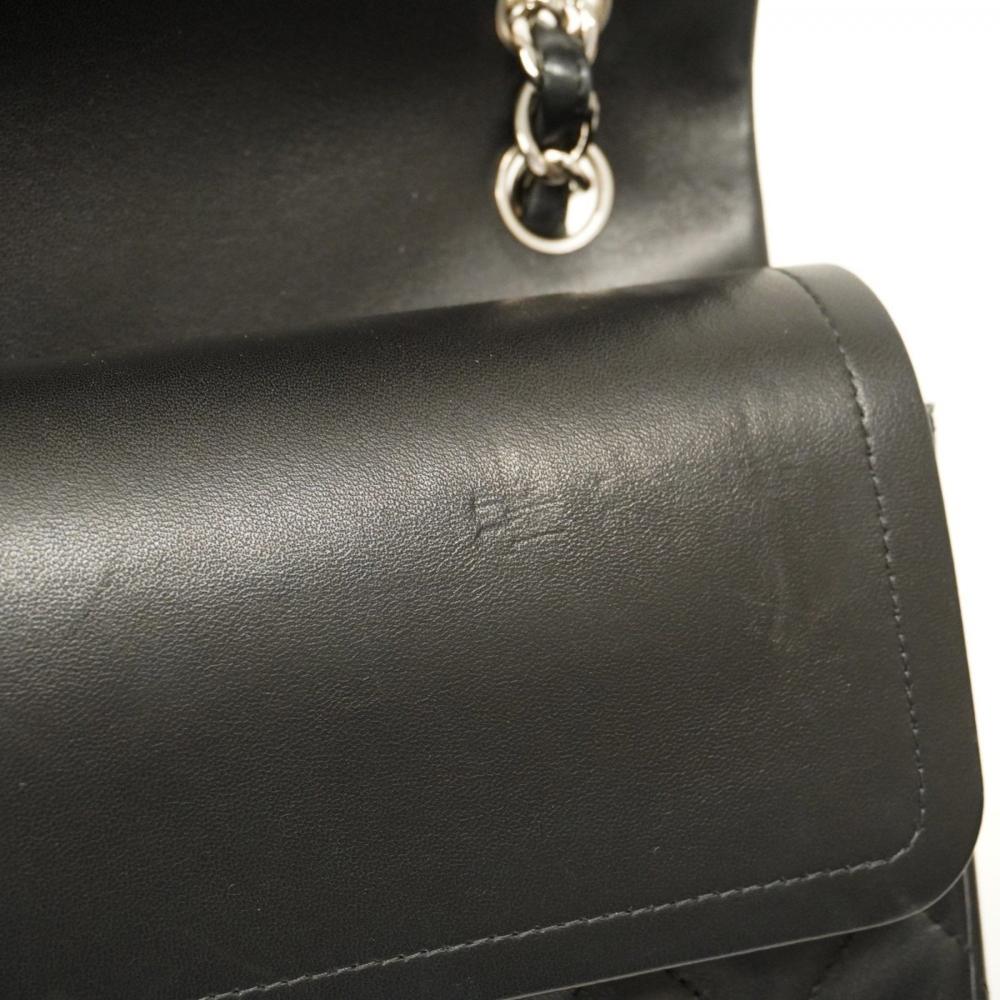 Black Leather Chanel Flap Bag