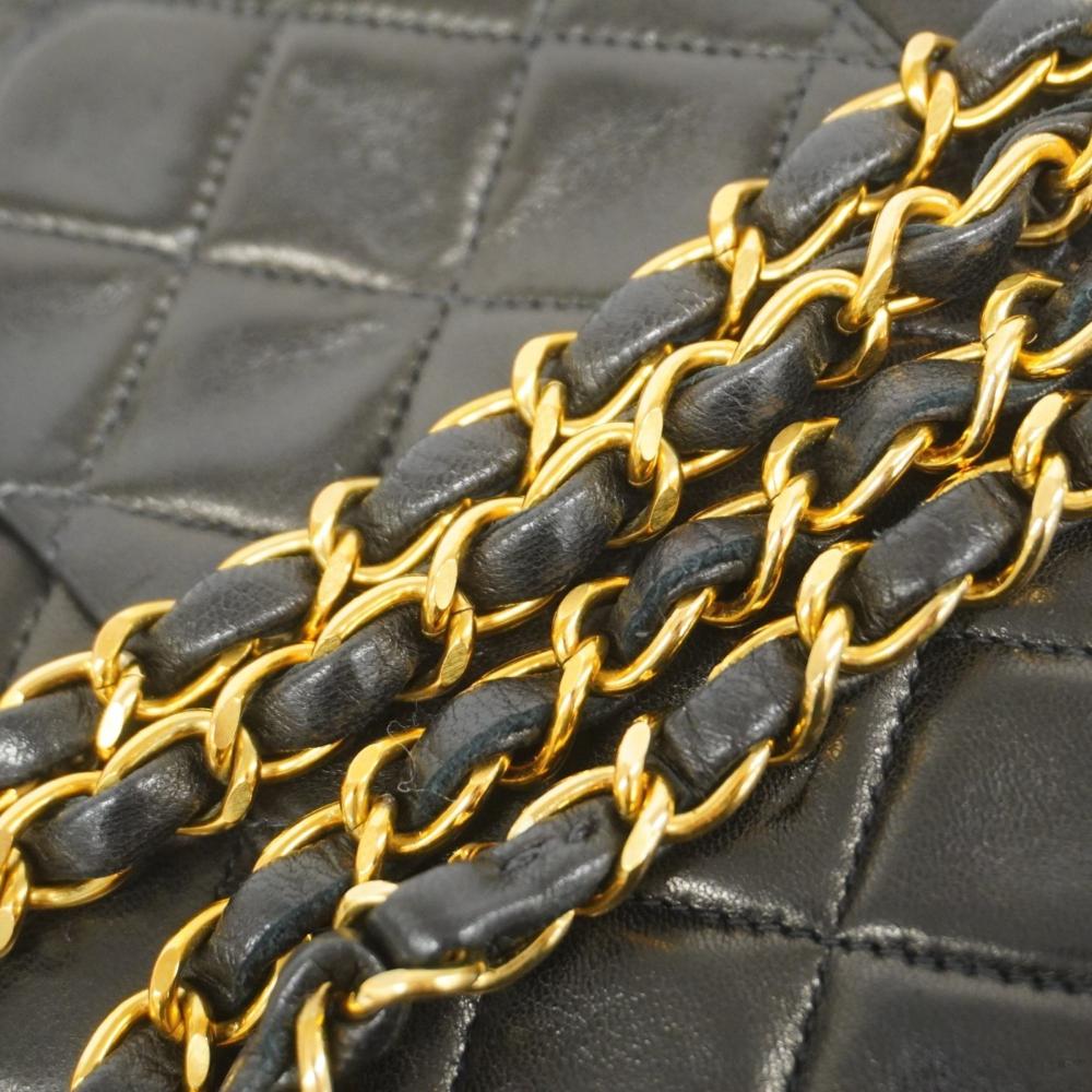 Black Leather Chanel Flap Bag