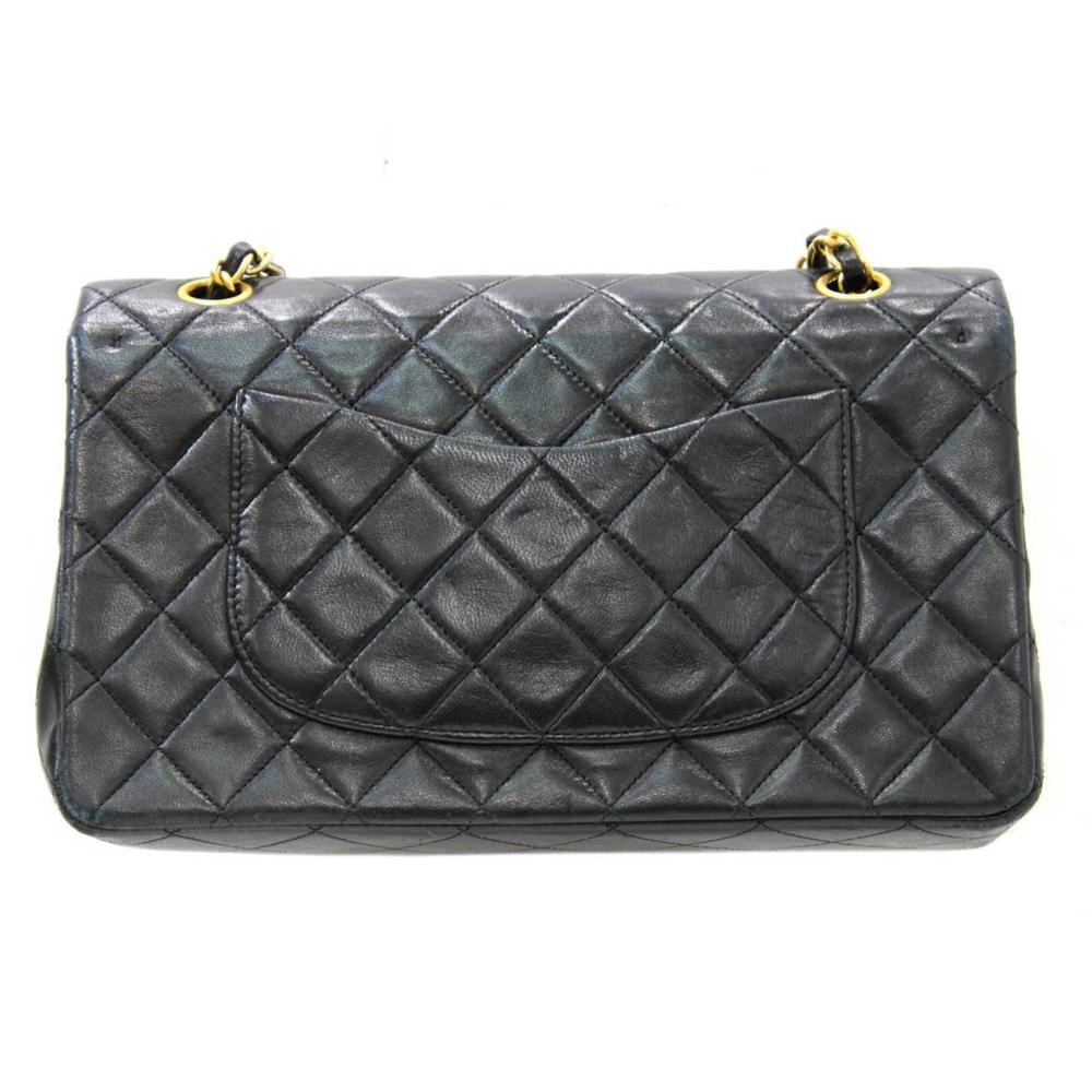 Black Leather Chanel Flap Bag