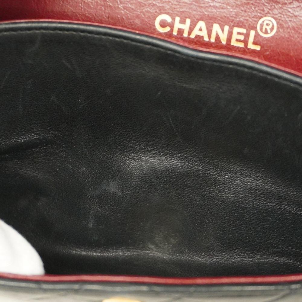 Black Leather Chanel Flap Bag